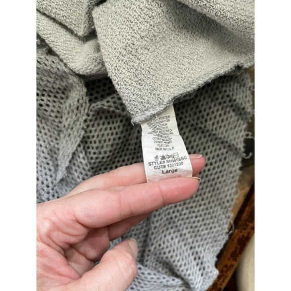 Soulcycle Je T’aime Grey Pullover Knit Long Sleeve Mesh Workout Sweatshirt Large - Picture 6 of 6